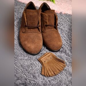 P.W. Minor Brown Suede Comfort Shoes | Made in USA | Extra Laces | 9.5W